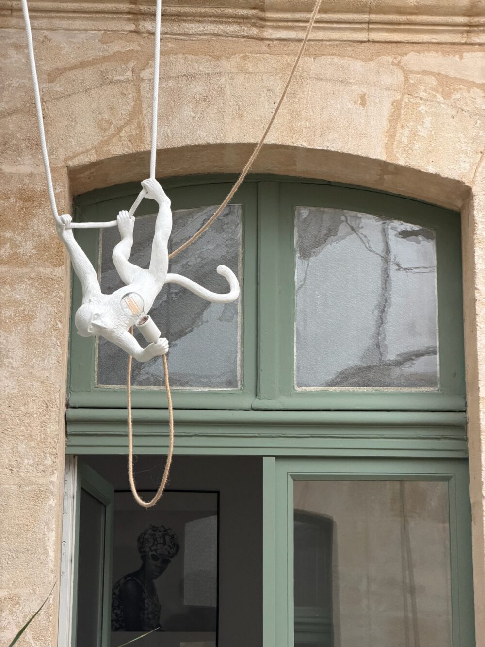 Décoration singe lampe vérrière